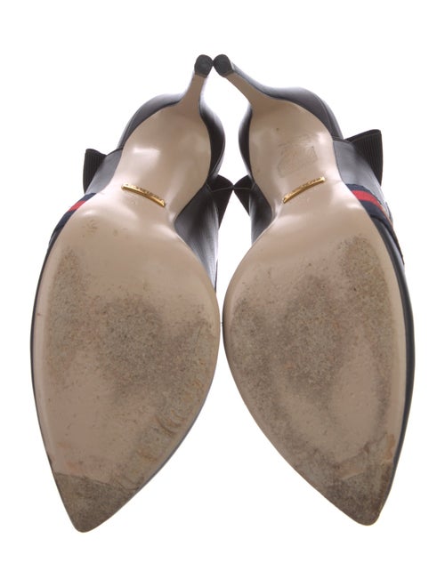 Gucci Sylvie Web Accent Leather Slingback Pumps