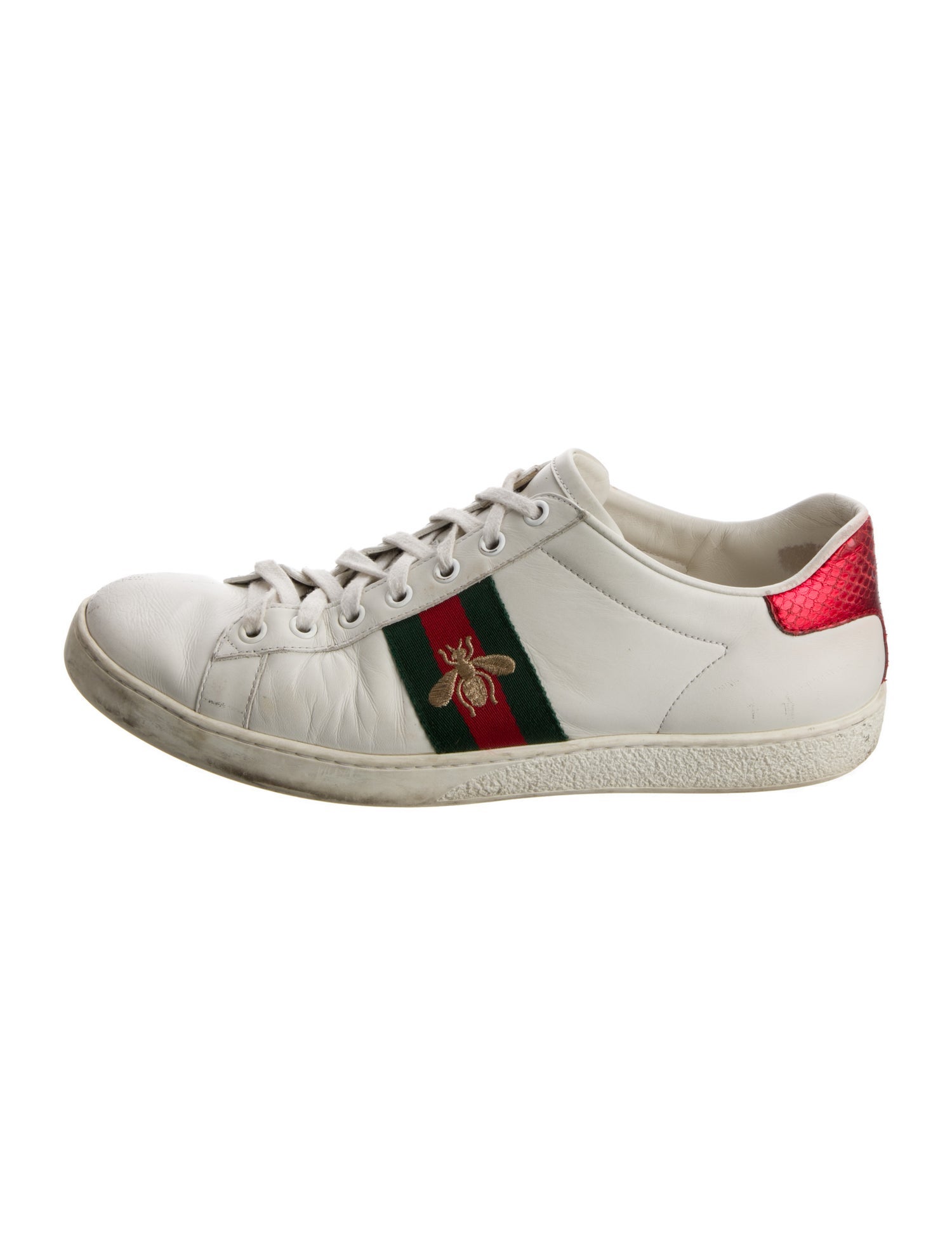 Gucci Web Accent Leather Sneakers