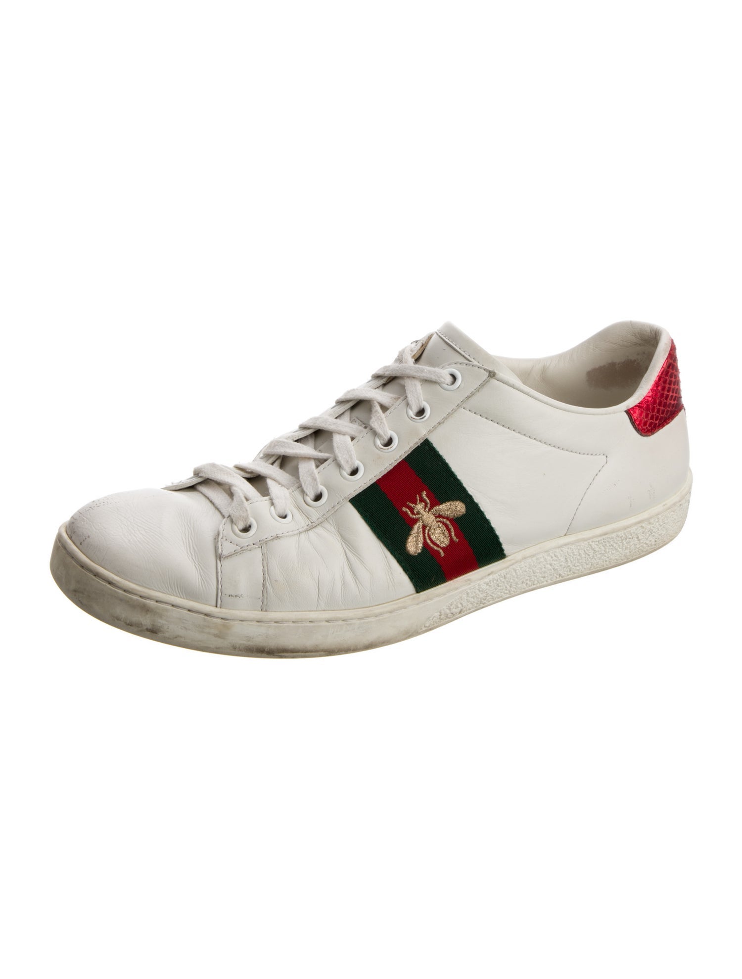 Gucci Web Accent Leather Sneakers