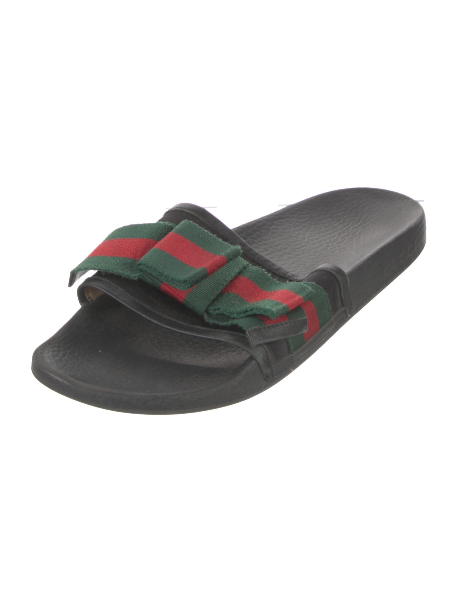 Gucci Web Accent Floral Print Slides