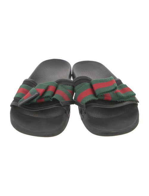 Gucci Web Accent Floral Print Slides