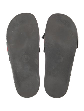 Gucci Web Accent Floral Print Slides