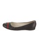 Gucci Web Accent Leather Ballet Flats