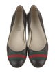 Gucci Web Accent Leather Ballet Flats