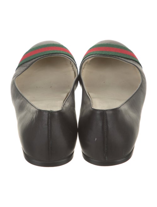 Gucci Web Accent Leather Ballet Flats