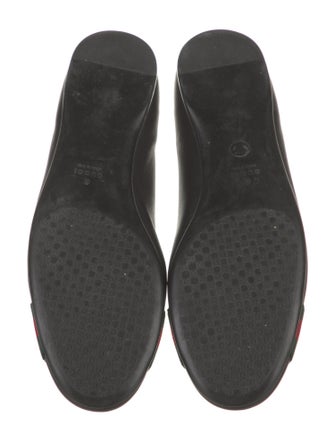 Gucci Web Accent Leather Ballet Flats