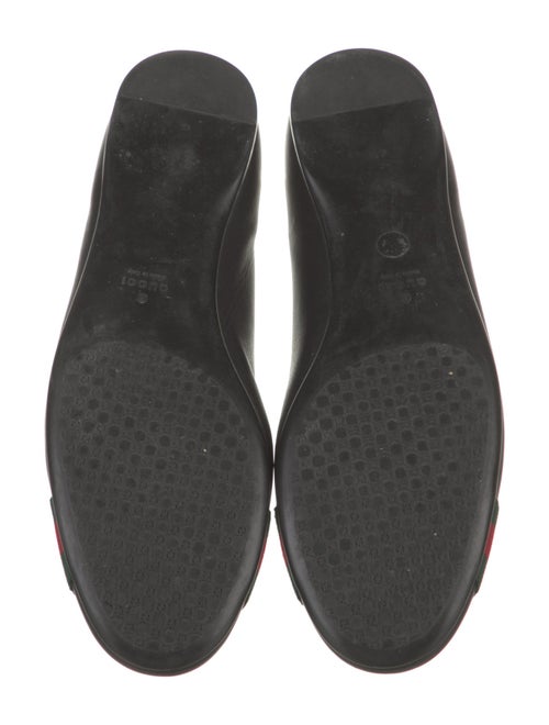 Gucci Web Accent Leather Ballet Flats