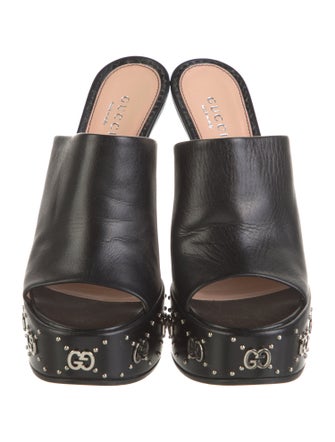 Gucci Leather Studded Accents Slides