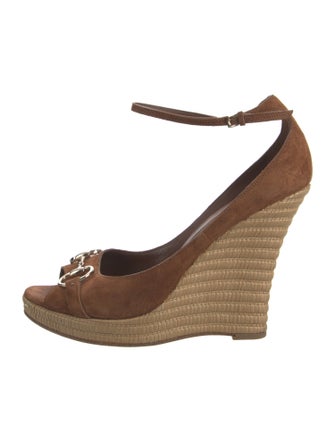 Gucci Horsebit Accent Suede Espadrilles