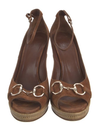 Gucci Horsebit Accent Suede Espadrilles