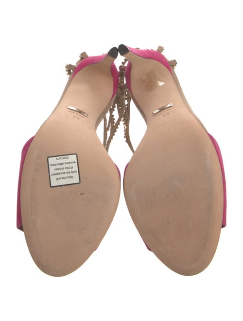 Gucci Suede Crystal Embellishments Sandals