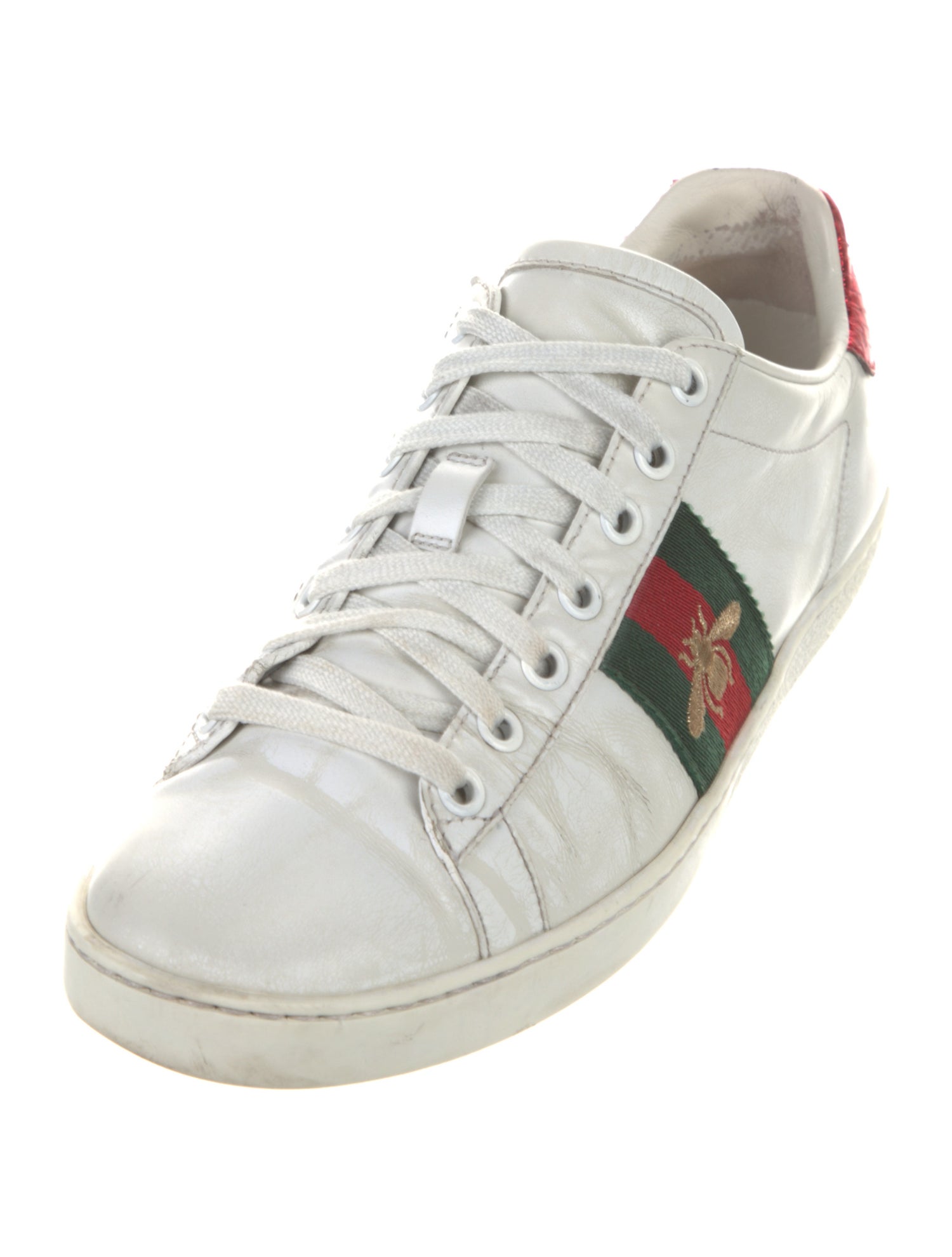 Gucci Web Accent Leather Sneakers