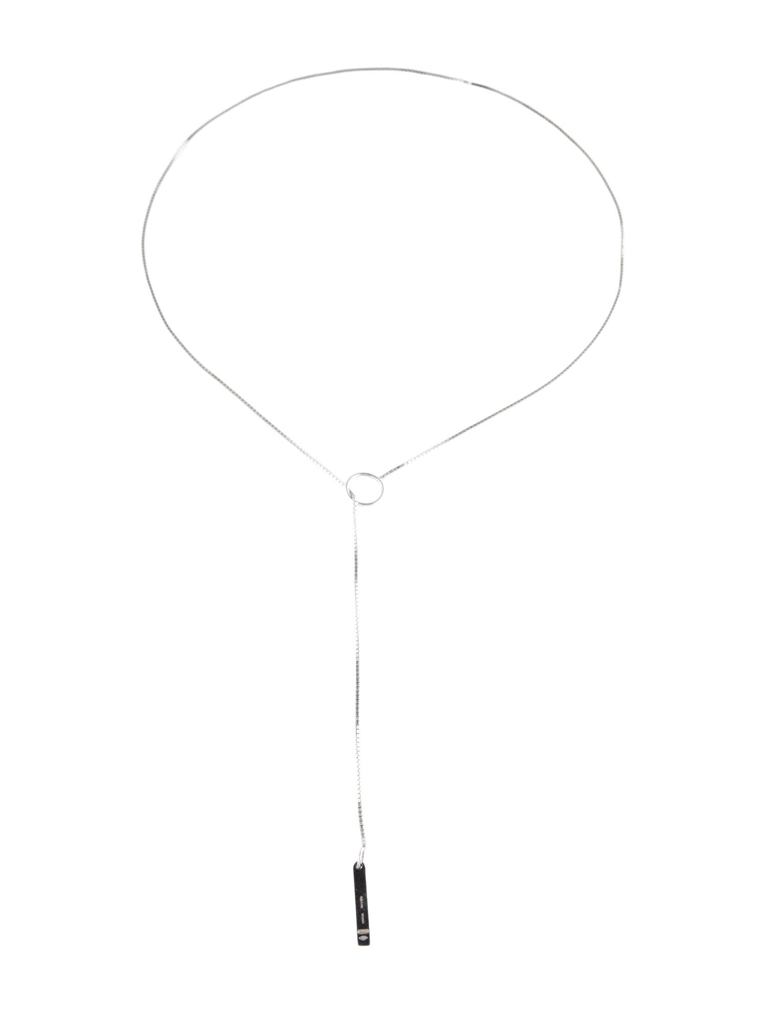 Gucci 18K Bar Logo Lariat Necklace