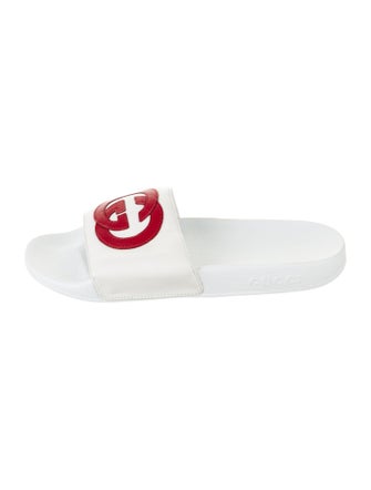 Gucci Interlocking G Logo Leather Slides
