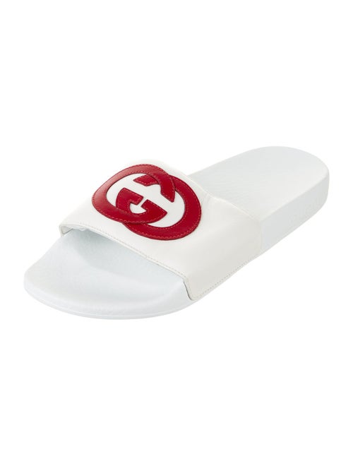 Gucci Interlocking G Logo Leather Slides