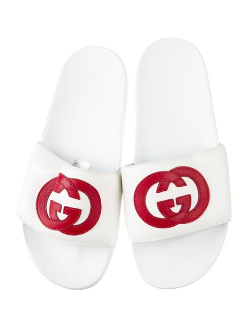 Gucci Interlocking G Logo Leather Slides