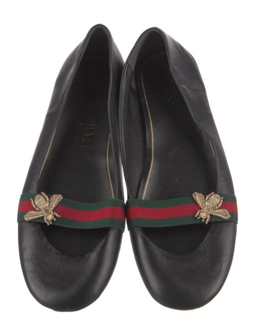 Gucci Web Accent Leather Flats