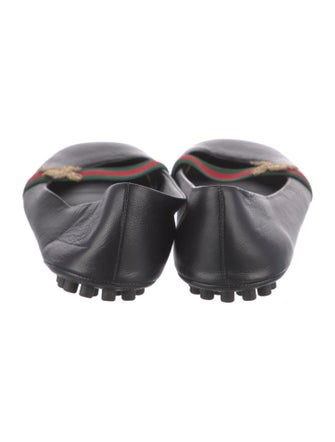 Gucci Web Accent Leather Flats