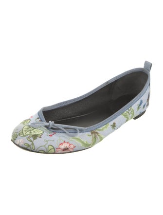 Gucci Canvas Floral Print Ballet Flats