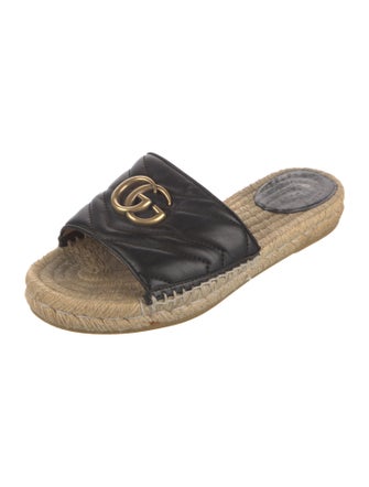 Gucci Double G Logo Leather Espadrilles