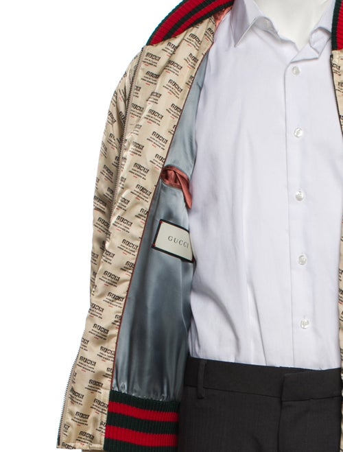 Gucci Web Accent Graphic Print Bomber Jacket