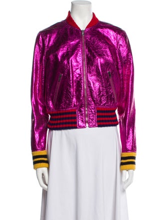 Gucci Leather Bomber Jacket