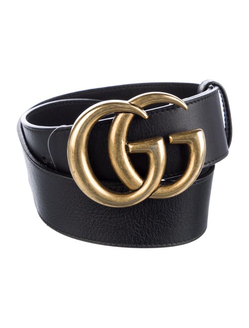 Gucci Double G Logo Leather Belt
