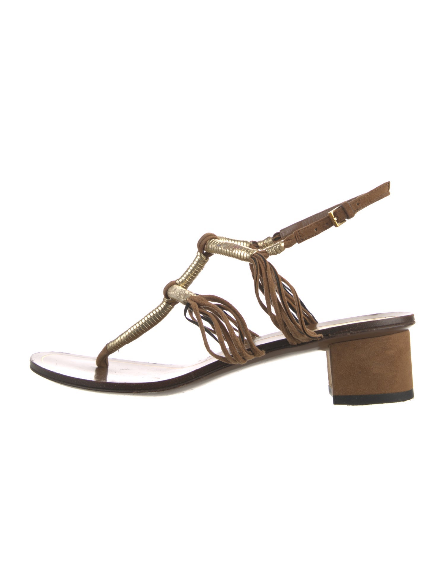 Gucci Suede T-Strap Sandals