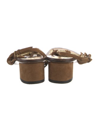 Gucci Suede T-Strap Sandals