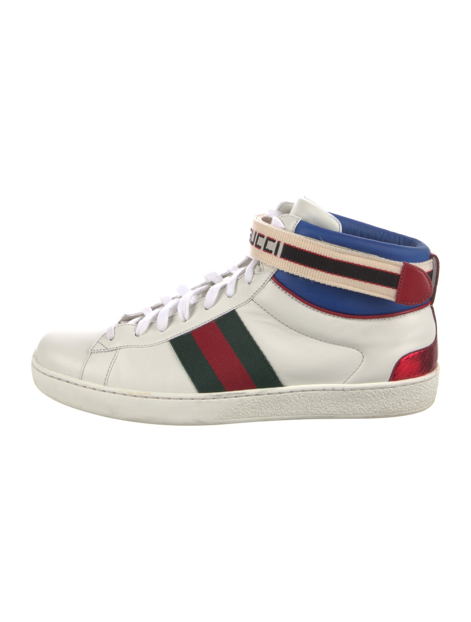 Gucci Web Accent Leather Sneakers