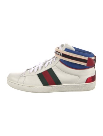 Gucci Web Accent Leather Sneakers
