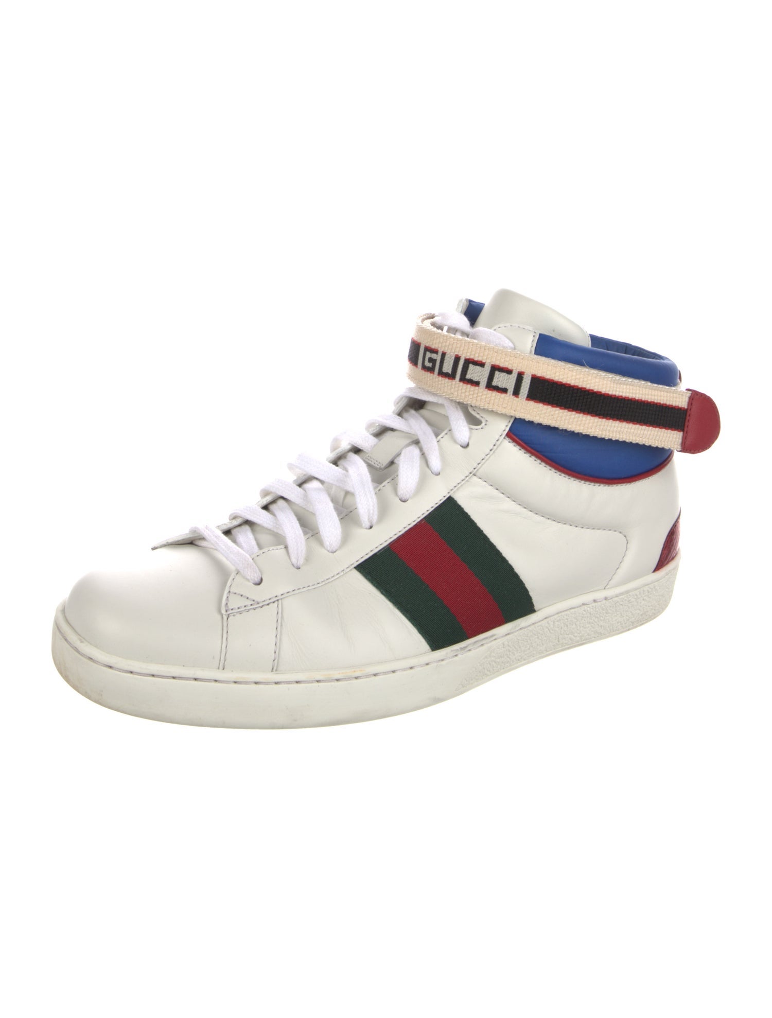 Gucci Web Accent Leather Sneakers