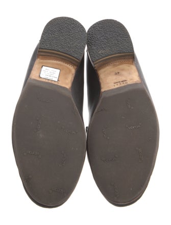 Gucci Web Accent Leather Loafers