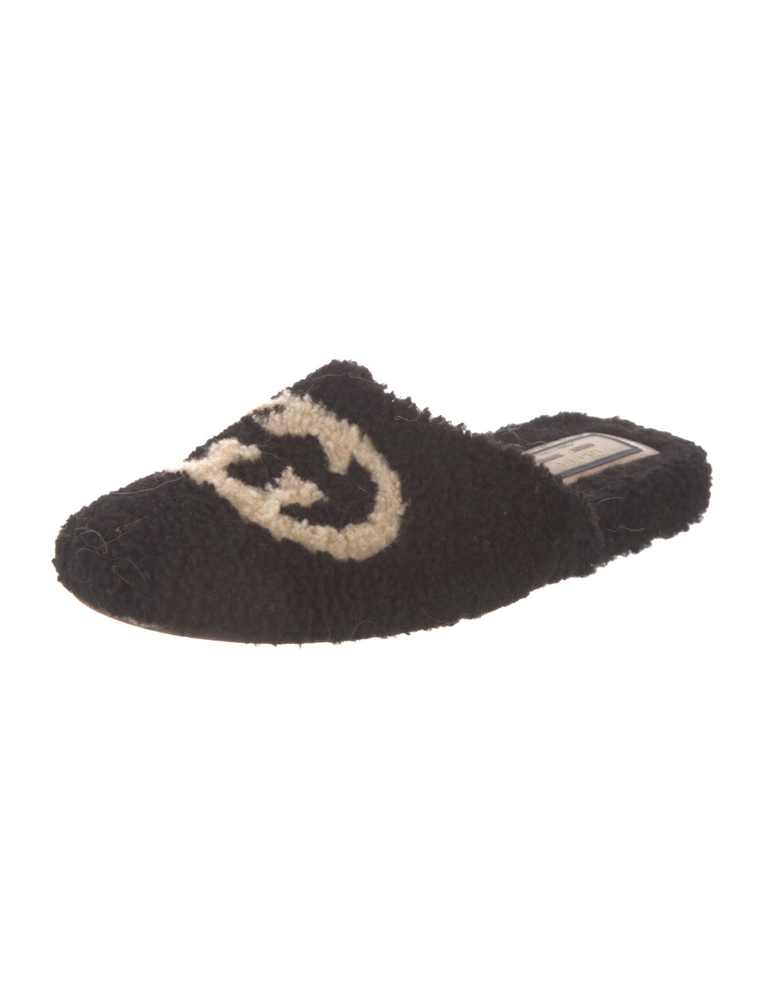 Gucci Interlocking G Logo Shearling Mules