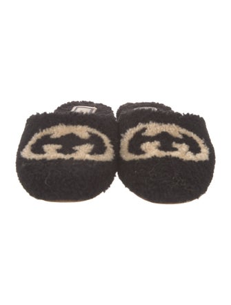 Gucci Interlocking G Logo Shearling Mules