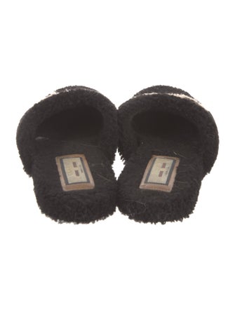 Gucci Interlocking G Logo Shearling Mules