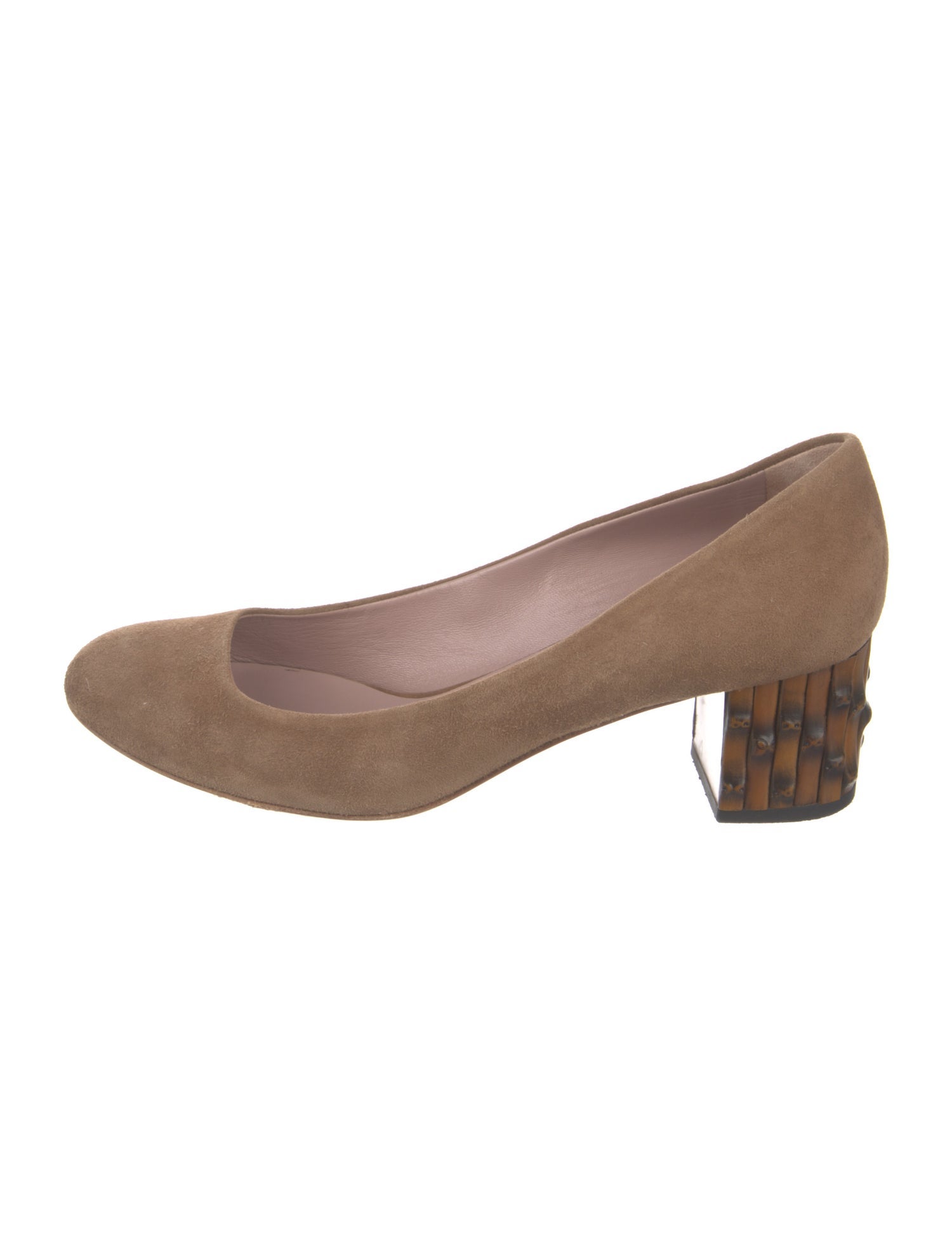 Gucci Bamboo Accent Suede Pumps