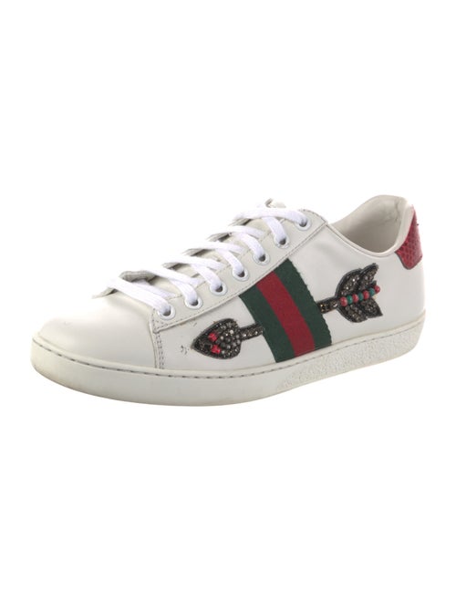 Gucci Web Accent Leather Sneakers