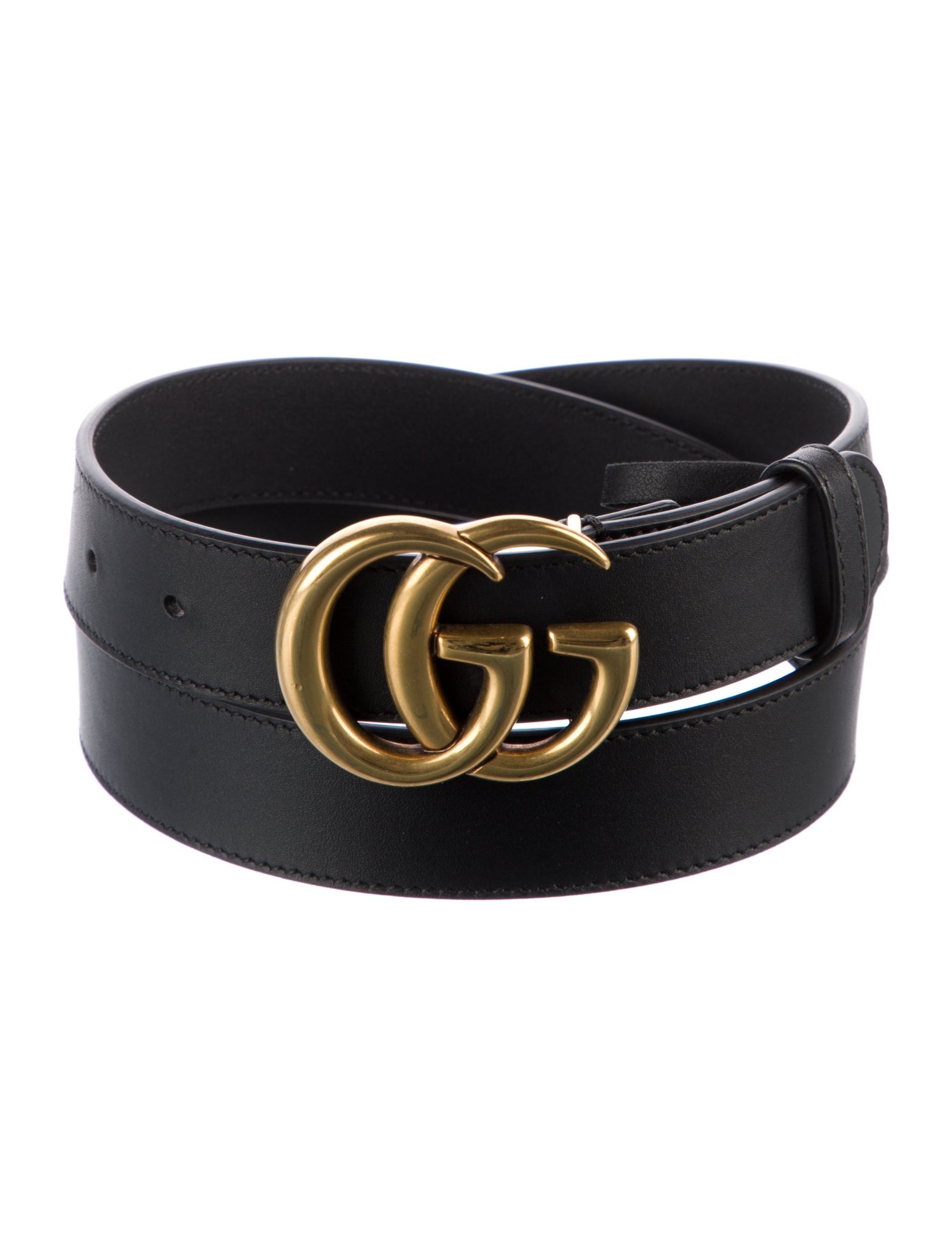 Gucci Double G Logo Leather Belt