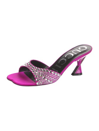 Gucci Double G Logo Satin Slides