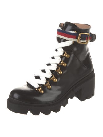 Gucci Gucci trip Sylvie Web Accent Combat Boots