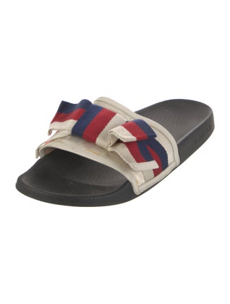 Gucci Sylvie Web Accent Leather Slides