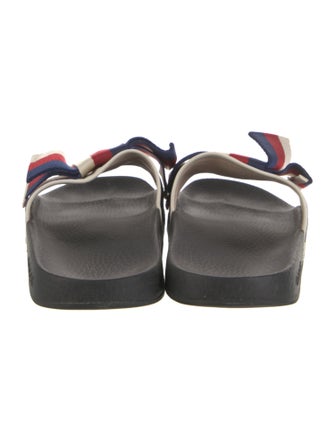 Gucci Sylvie Web Accent Leather Slides