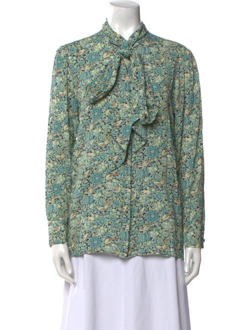 Gucci Printed Mock Neck Blouse