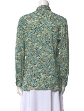 Gucci Printed Mock Neck Blouse