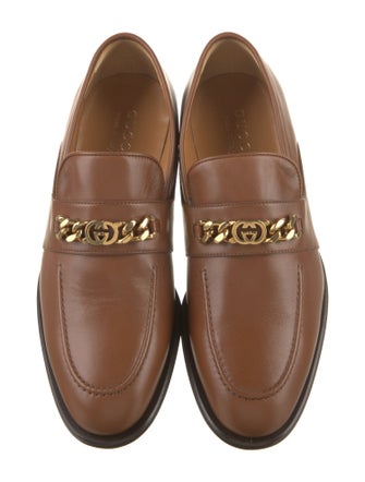 Gucci Interlocking G Logo Leather Dress Loafers