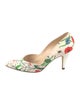 Gucci Flora Print Canvas Slingback Pumps
