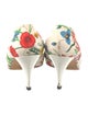 Gucci Flora Print Canvas Slingback Pumps