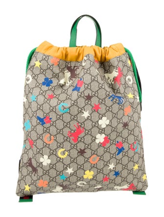 Gucci Kids' GG Supreme Horseprint Drawstring Bag