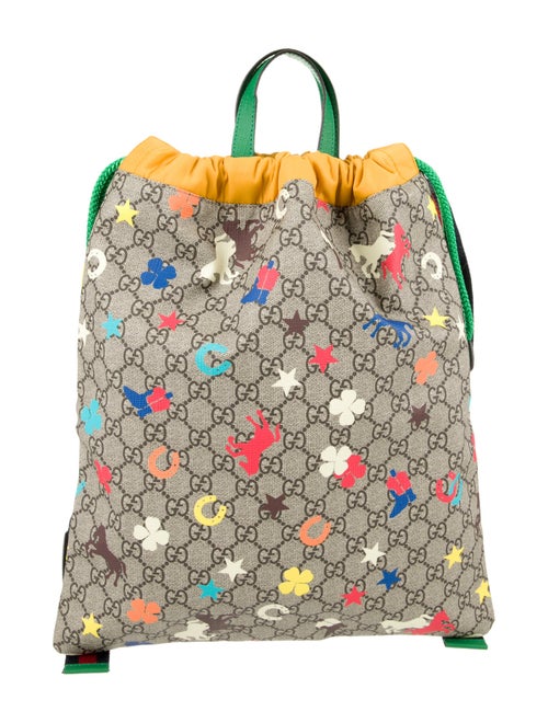 Gucci Kids' GG Supreme Horseprint Drawstring Bag
